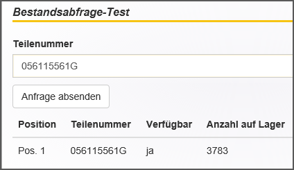 Bestandsabfrage-Test