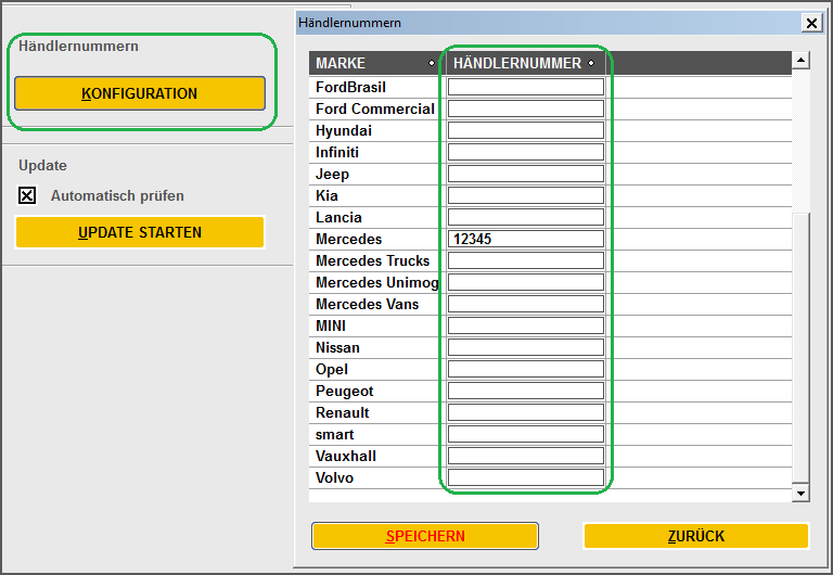 Prüfung der Händlernummer