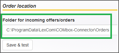 Order folder location